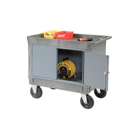 Global Equipment Tray Top Shelf Maintenance Cart with 8" Pneumatic Casters 241738